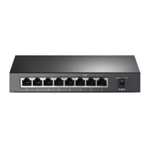 TP-Link 8 Port Gigabit Desktop Switch | 4 Port PoE 55W | 802.3AF Compliant | Shielded Ports | Traffic Optimization | Plug and Play | Sturdy Metal (TL-SG1008P),Black
