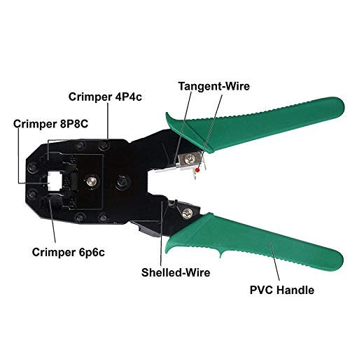 FEDUS Network Wire Stripper,100PCS RJ45 CAT5 CAT5e Connectors,Cable Tester RJ45 Crimp Tool kit CAT5 Cat5e Crimping Tool Crimp Crimper