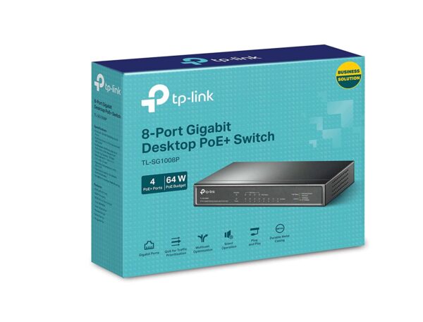 9-11.jpg TP-Link 8 Port Gigabit Desktop Switch | 4 Port PoE 55W | 802.3AF Compliant | Shielded Ports | Traffic Optimization | Plug and Play | Sturdy Metal (TL-SG1008P),Black